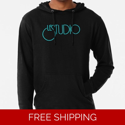 Le Studio Lightweight Hoodie Z Aqua Blue Logo